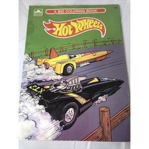 HOT WHEELS Coloring Activity Book Golden Book Some Colored Pages Vintage 1989